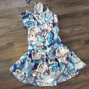 Free People blue pattern front button Dress